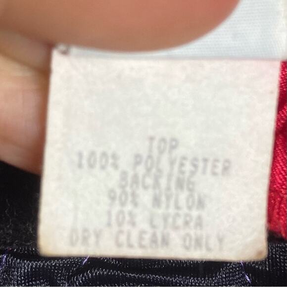 Jean Marc collection Jacket Large VTG bolero red ribbon ruched stretch crinkle - Picture 16 of 16